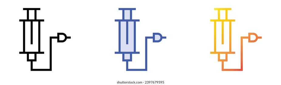 icono de la bomba de aire. Diseño lineal, azul de relleno y degradado de estilo aislado en fondo blanco