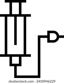 Symbol Luftpumpe. Dünnes lineares Design isoliert auf weißem Hintergrund