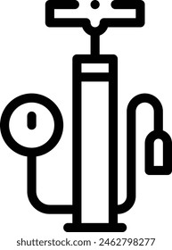 icono de la bomba neumática. Diseño De Estilo Lineal Delgado Aislado Sobre Fondo Blanco