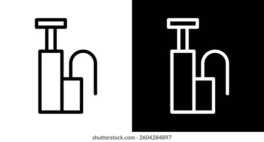 Air pump icons vectors set in stroke line style.