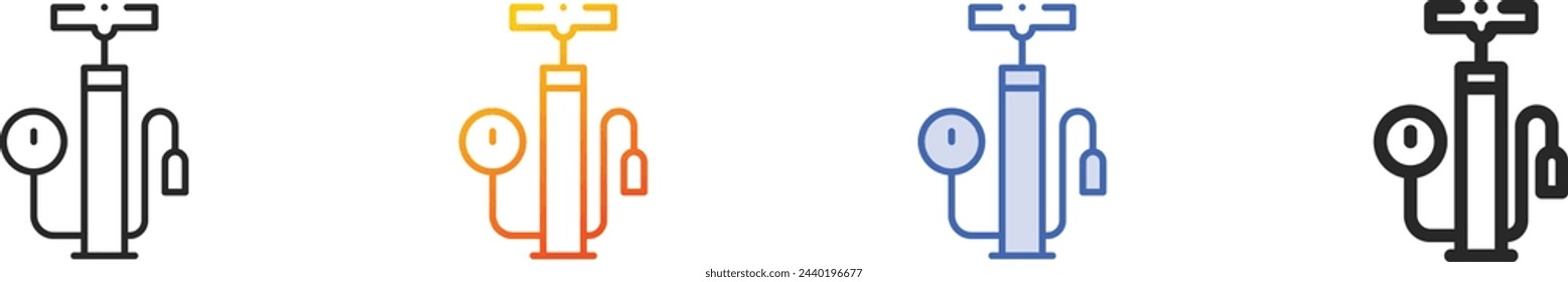 air pump icon.Thin Linear, Gradient, Blue Stroke and bold Style Design Isolated On White Background