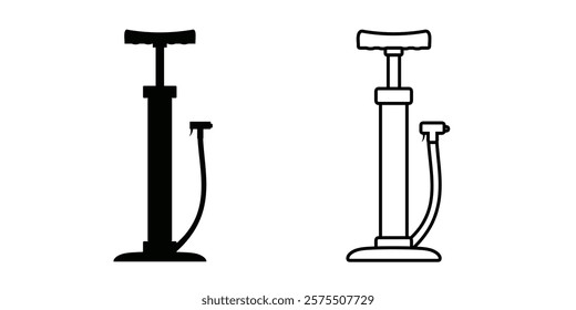 Air pump set icon isolated on white background.