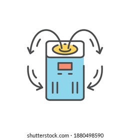 Air purification color line icon. Editable stroke.