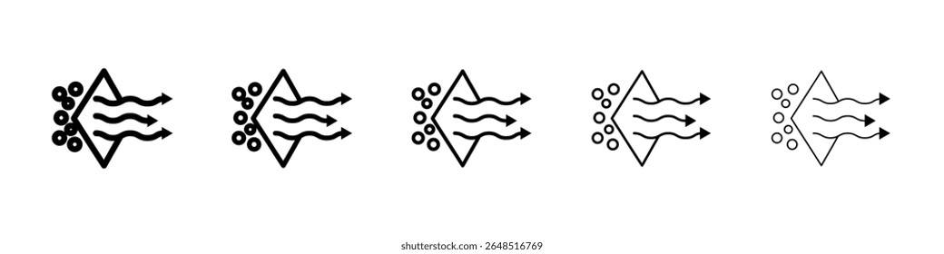 Air purification icon filled flat sign concept for web design.