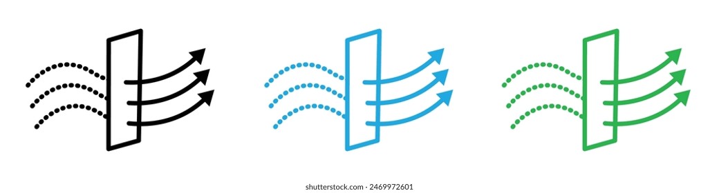 Air purification icon logo set vector