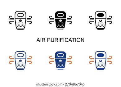 Icono de purificación de aire Multi Style Ilustración vectorial