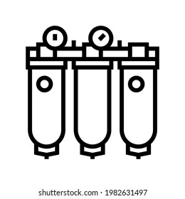 vector de icono de línea del sistema de purificación de aire. señal del sistema de depuración de aire. símbolo de contorno aislado ilustración negra