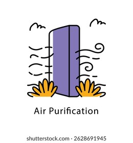Air Purification vector Filled Outline Style Icon. Eps 10 File