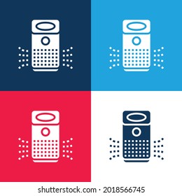 Air Purifier blue and red four color minimal icon set