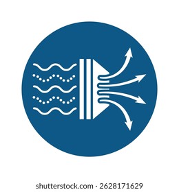 Air Purifier Circular Icon. Solid Particle Filter and Dust Cleaner Vector
