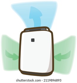 Air purifier. Circulate the air. Home appliances. Vector illustration.