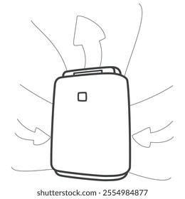 Air purifier. Circulate the air. Home appliances. Vector illustration.