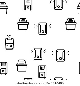 Air Purifier Devices Vector Seamless Pattern Thin Line Illustration