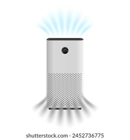 Air purifier with a digital screen isolated on white background, vector illustration