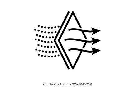 Air purifier. Air filter line icon. Solid Particle Filter, dust cleaner illustration vector