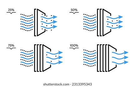 Air purifier. Air filter line icon. Solid Particle Filter, dust cleaner illustration vector