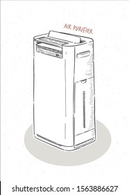 air purifier, hand draw sketch vector.