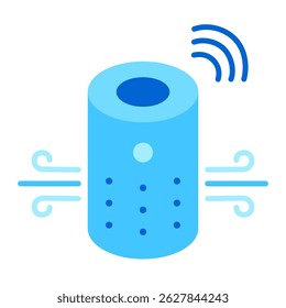 Ícone de purificador de ar em estilo de enchimento mínimo bonito representando a inovação de casa inteligente de tecnologia de utilitários de automação para o dia a dia ao vivo em casa. Ilustração de vetor de design plano