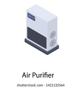
Air purifier icon in isometric design.
