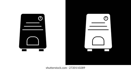 Air purifier icon simple flat graphic illustrations. Black and white silhouette vector