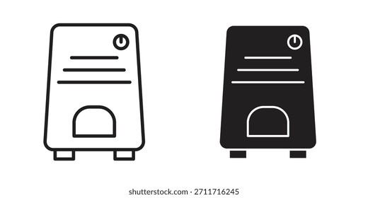 Icono del purificador de aire en estilo lineal y plano delgado. conjunto de signos y símbolos