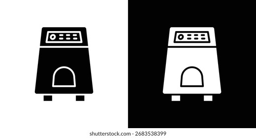Air purifier icon vector graphics. Flat solid black vector set