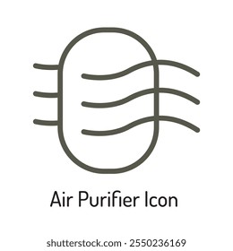 Vector del icono del purificador del aire aislado en el fondo blanco.