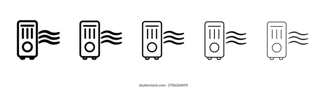 Air purifier icon web Vector collection in black strokes