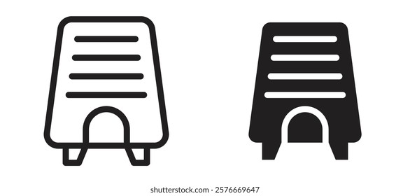 Air purifier icons in outline and stroke versions