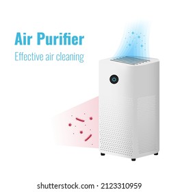 Air purifier isolated on background, vector illustration.