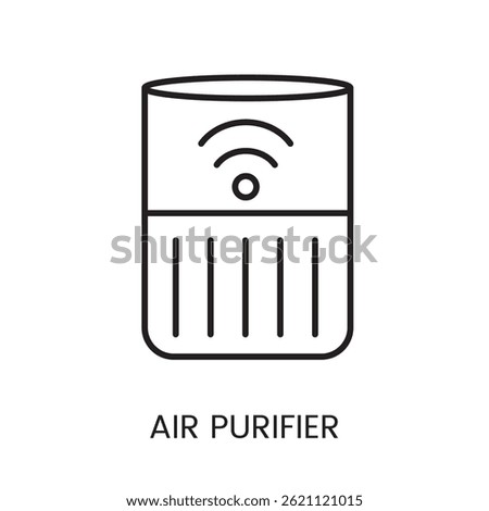 Air purifier line icon vector, with editable stroke, ideal for clean air tech apps and smart home dashboards.
