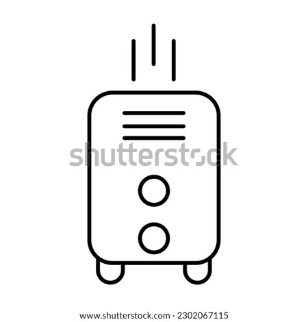 Air purifier. Linear art of an air purifier from dust, dirt, bacteria. Air humidifier. Great for banners, advertisements, posters. Vector illustration in doodle style