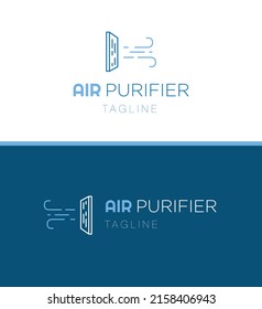 Air Purifier Logo Template, Dehumidifier Logotype, Humidity Indicator Vector Icon Design, Air Refreshment Branding, Airconditioning Business Isolated On Background.