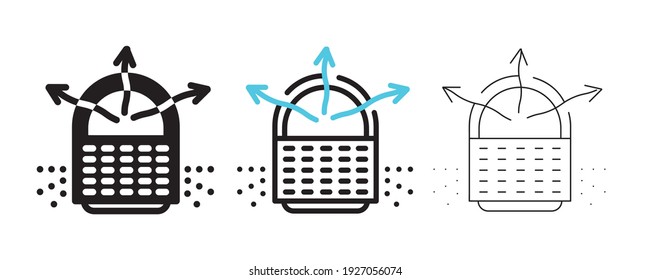 Air purifier machine icons. Editable line shapes. Home device for air purification filtering. Simple line Air Purifier icon for templates, web design, logo and infographics.