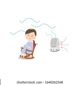 Air Purifier and Maternity sit on the chair vector 