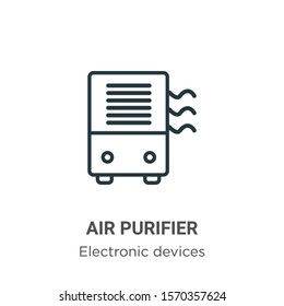 Air purifier outline vector icon. Thin line black air purifier icon, flat vector simple element illustration from editable electronic devices concept isolated on white background