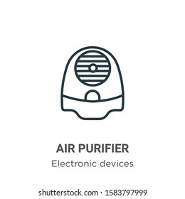 Air purifier outline vector icon. Thin line black air purifier icon, flat vector simple element illustration from editable electronic devices concept isolated on white background
