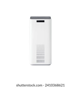 Air purifier, realistic vector humidifier and home conditioner, household appliance in 3D object. House climate control and air filter electronic device, isolated realistic domestic air purifier