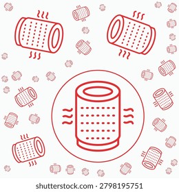 Air Purifier trendy vector illustration in flat style handsome background.eps