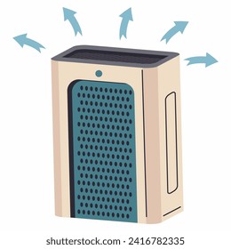 Air purifier vector cartoon illustration isolated on a white background.