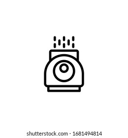 Air purifier vector icon in linear, outline icon isolated on white background