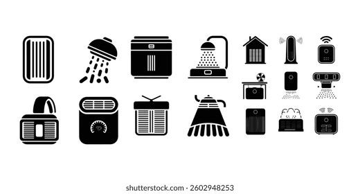 Air purifiers icon set vector design air purifier silhouette vector illustration
