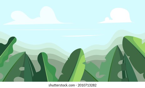 Air purifying leaves , unique leaves , as a frame for making online content ,Illustration Vector EPS 10