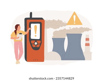 Air quality control isolated concept vector illustration. Environmental control, air quality system, pollution prevention, industrial district monitoring, indoors gas detection vector concept.