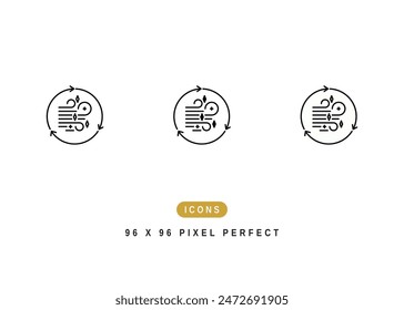 Air Quality Icon. Clean Air Index Pictogram Graphic Illustration. Isolated Simple Line Icon For Infographic, App and Web Button.