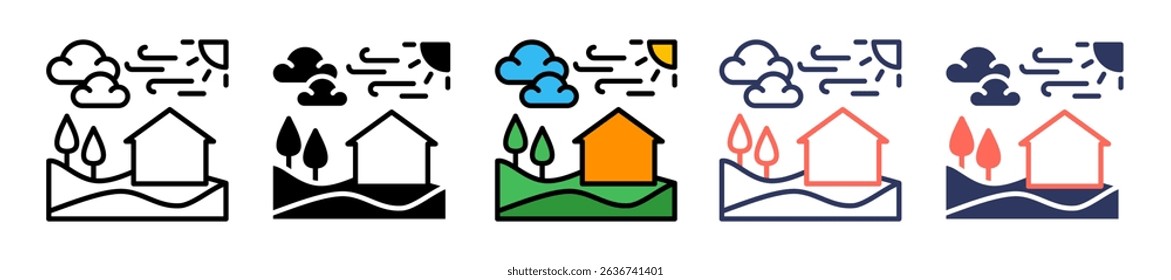 Air Quality Icon Multiple Vector Illustration