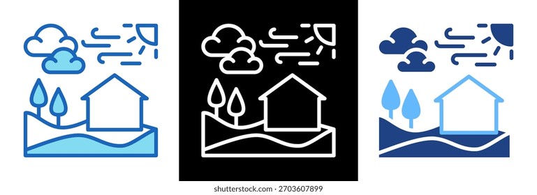 Air Quality Icon tripplestyle Vector Illustration