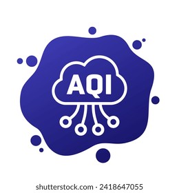 Air quality index icon, AQI vector