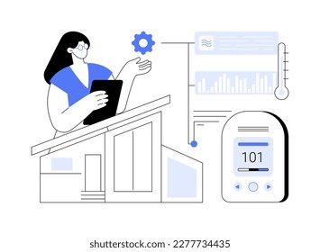 Air quality monitor abstract concept vector illustration. Indoor monitoring system, smart home detectors, air filtering, improve the air quality, sensor measuring pollution abstract metaphor.