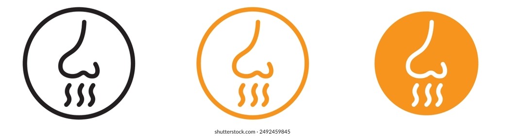 Air Quality Nose with Smoke Icon for Pollution and Health Warnings Graphics Ideal for Representing Smoke Inhalation and Air Quality Alerts